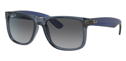 Ray-Ban 4165 Justin Polarised Transparent Blue Grey RB4165 6596T3 (55)