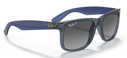 Ray-Ban 4165 Justin Polarised Transparent Blue Grey RB4165 6596T3 (55)
