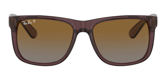 Ray-Ban 4165 Justin Polarised Transparent Dark Brown Brown Gradient RB4165 6597T5 (55)