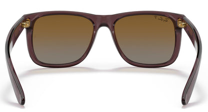 Ray-Ban 4165 Justin Polarised Transparent Dark Brown Brown Gradient RB4165 6597T5 (55)