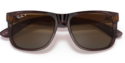 Ray-Ban 4165 Justin Polarised Transparent Dark Brown Brown Gradient RB4165 6597T5 (55)