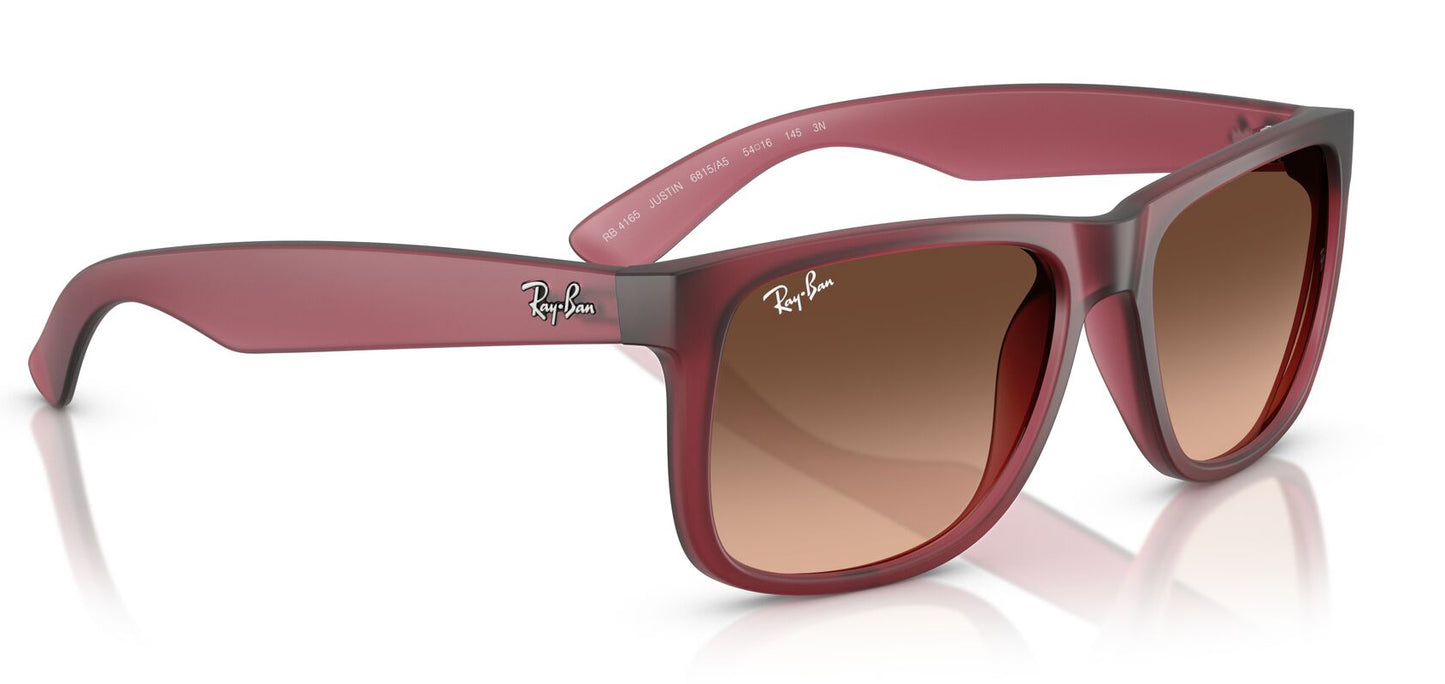 Ray-Ban 4165 Justin Rubber Violet Pink Brown Gradient RB4165 6815A5 (55)