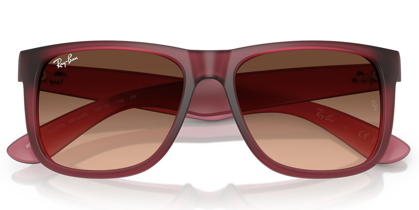 Ray-Ban 4165 Justin Rubber Violet Pink Brown Gradient RB4165 6815A5 (55)