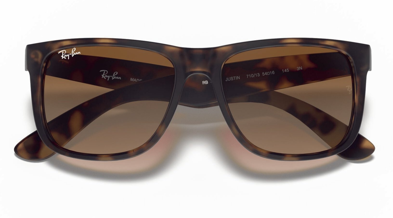 Ray-Ban 4165 Justin Rubber Light Havana Brown Gradient RB4165 710/13 ...