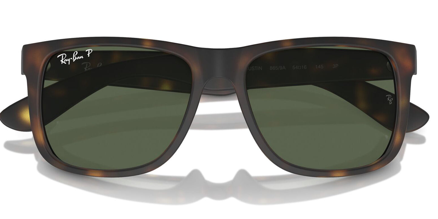 Ray-Ban 4165 Justin Polarised Havana Dark Green RB4165 865/9A (55)