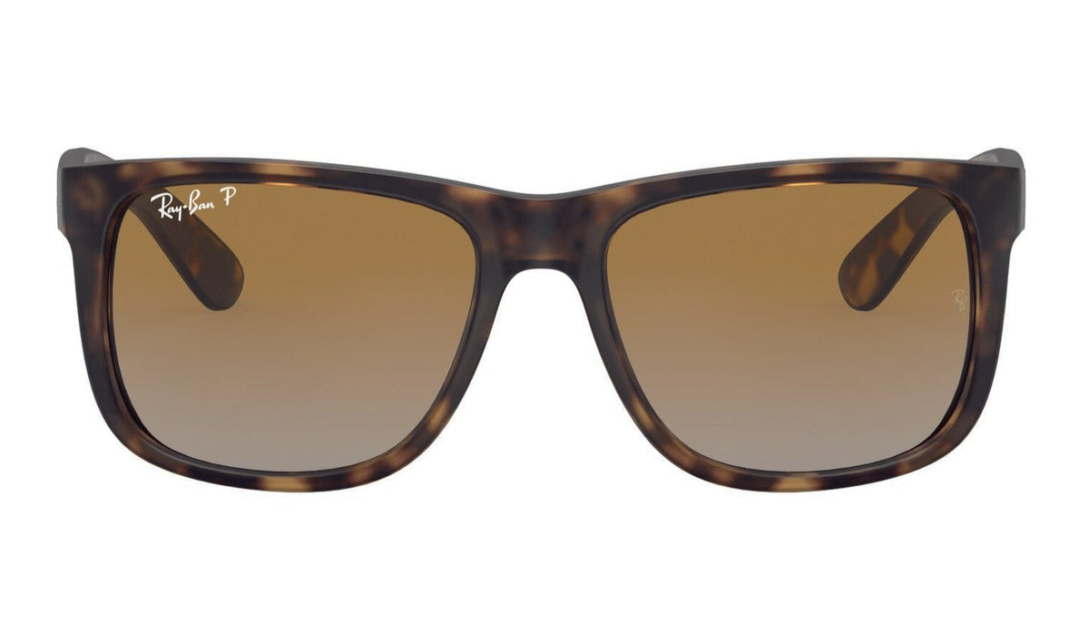 Ray-Ban 4165 Justin Polarised Havana Rubber Brown Gradient RB4165 865 ...