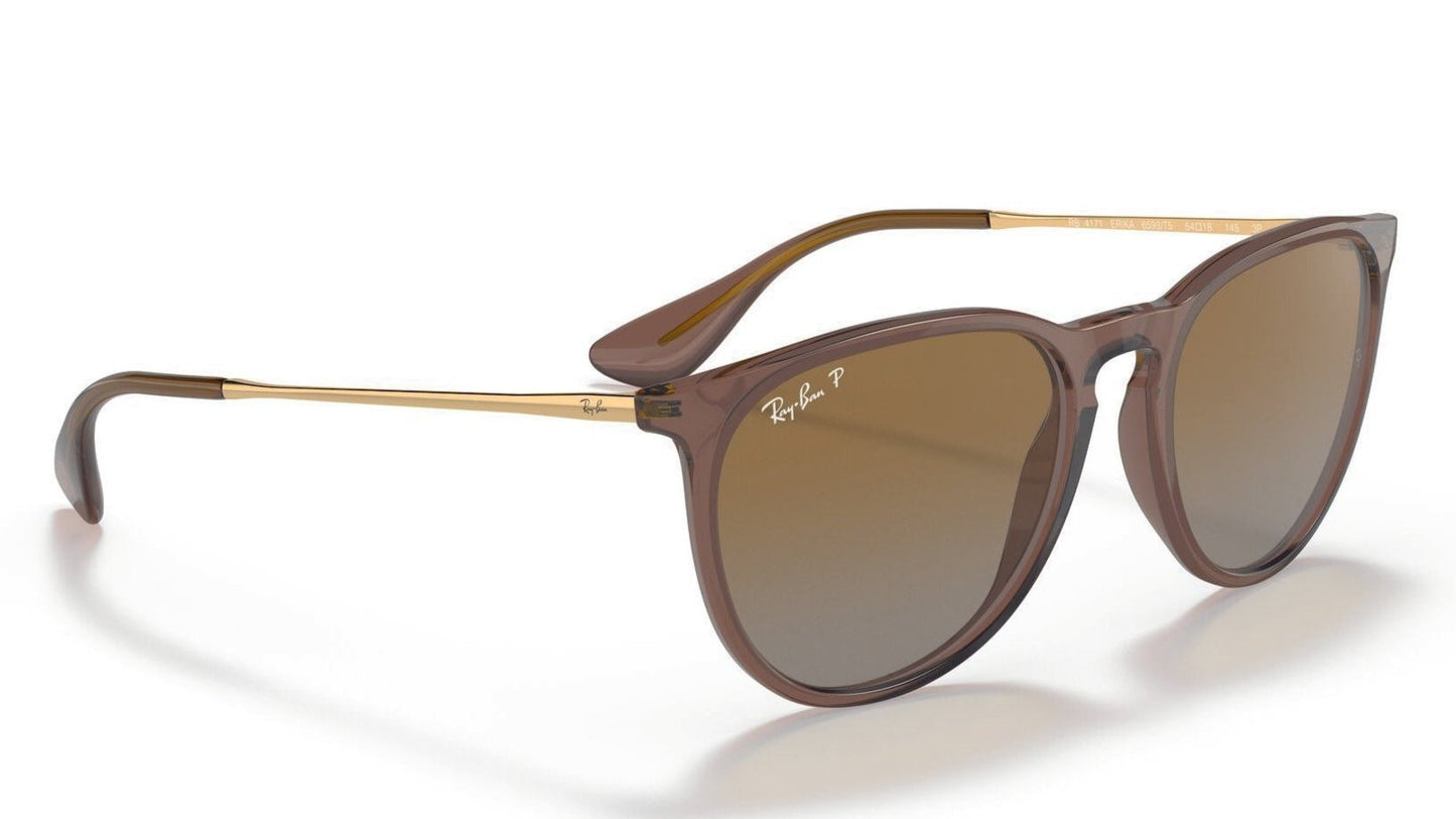 Ray-Ban Erika 4171 Polarised Transparent Dark Brown Brown Gradient (4171 6593/T5)