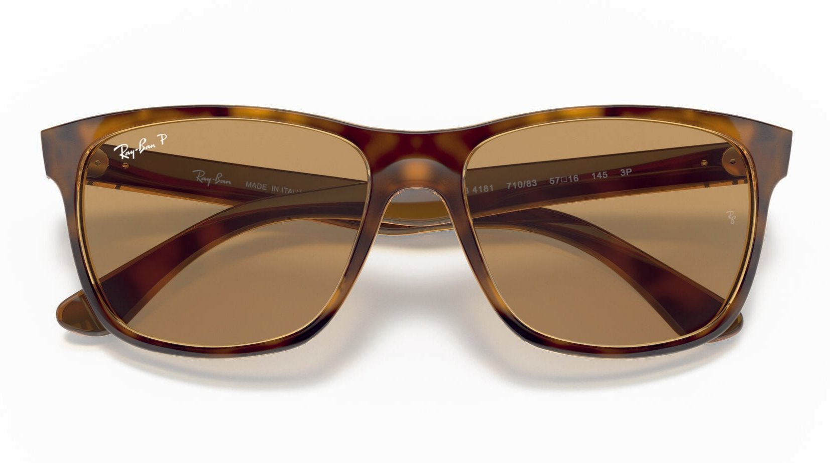 Ray-Ban 4181 Polarised Sunglasses Shiny Tort Brown