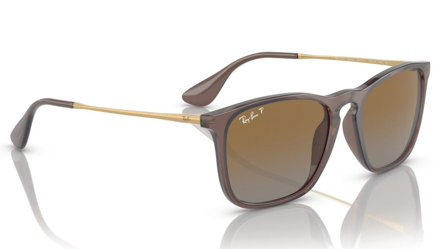 Ray-Ban Chris 4187 Polarised Transparent Brown Brown Gradient (4187 6593T5)