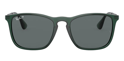 Ray-Ban 4187 Chris Polarised Transparent Green Dark Grey RB4187 666381 (54)