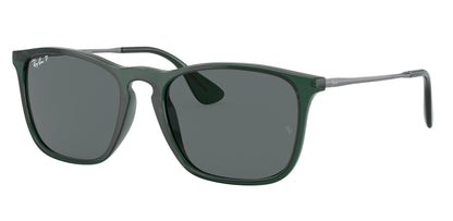 Ray-Ban 4187 Chris Polarised Transparent Green Dark Grey RB4187 666381 (54)