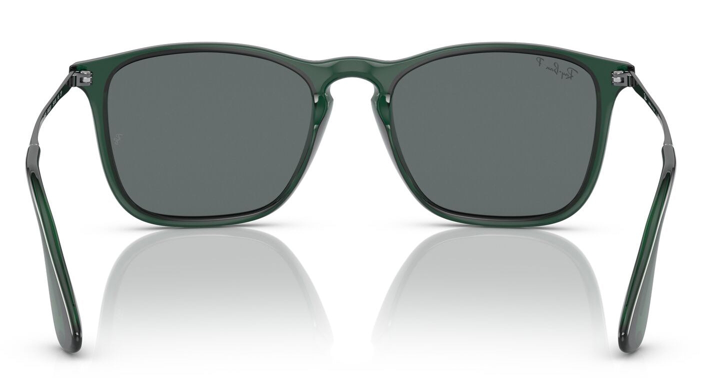 Ray-Ban 4187 Chris Polarised Transparent Green Dark Grey RB4187 666381 (54)