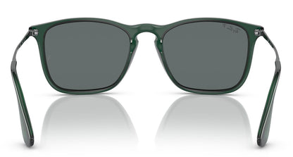 Ray-Ban 4187 Chris Polarised Transparent Green Dark Grey RB4187 666381 (54)