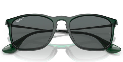 Ray-Ban 4187 Chris Polarised Transparent Green Dark Grey RB4187 666381 (54)