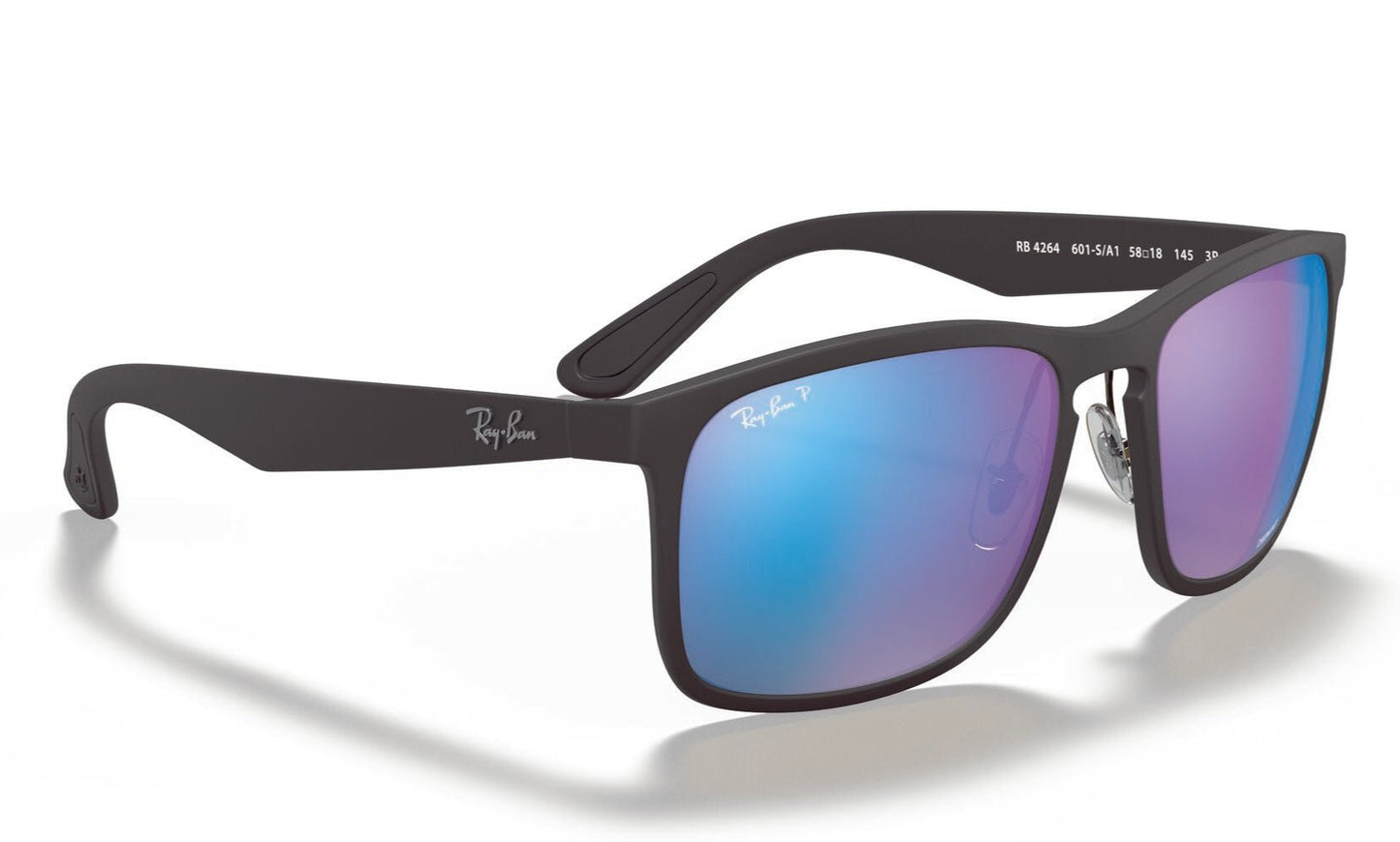 Ray-Ban 4264 Polarised Matte Black Blue Mirror (4264 601/SA1)