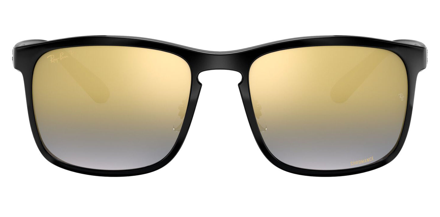 Ray-Ban 4264 Polarised+ Black Blue Gold Gradient Mirror RB4264 601/J0 (58)
