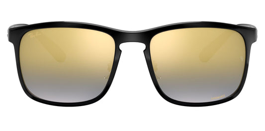 Ray-Ban 4264 Polarised+ Black Blue Gold Gradient Mirror RB4264 601/J0 (58)