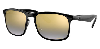 Ray-Ban 4264 Polarised+ Black Blue Gold Gradient Mirror RB4264 601/J0 (58)