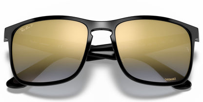 Ray-Ban 4264 Polarised+ Black Blue Gold Gradient Mirror RB4264 601/J0 (58)
