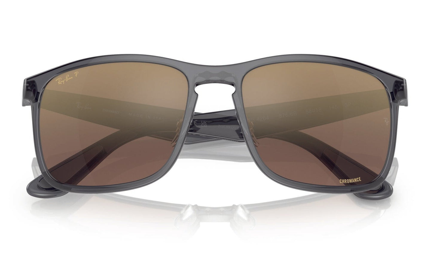 Ray-Ban 4264 Polarised Grey Brown Mirror Purple (4264 876/6B)