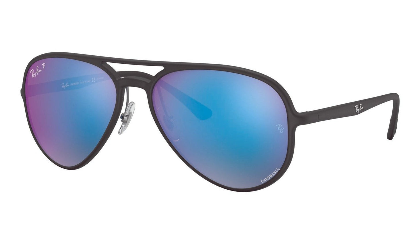 Ray-Ban 4320CH Polarised Matte Black Green Mirror Blue (4320CH 601SA1)