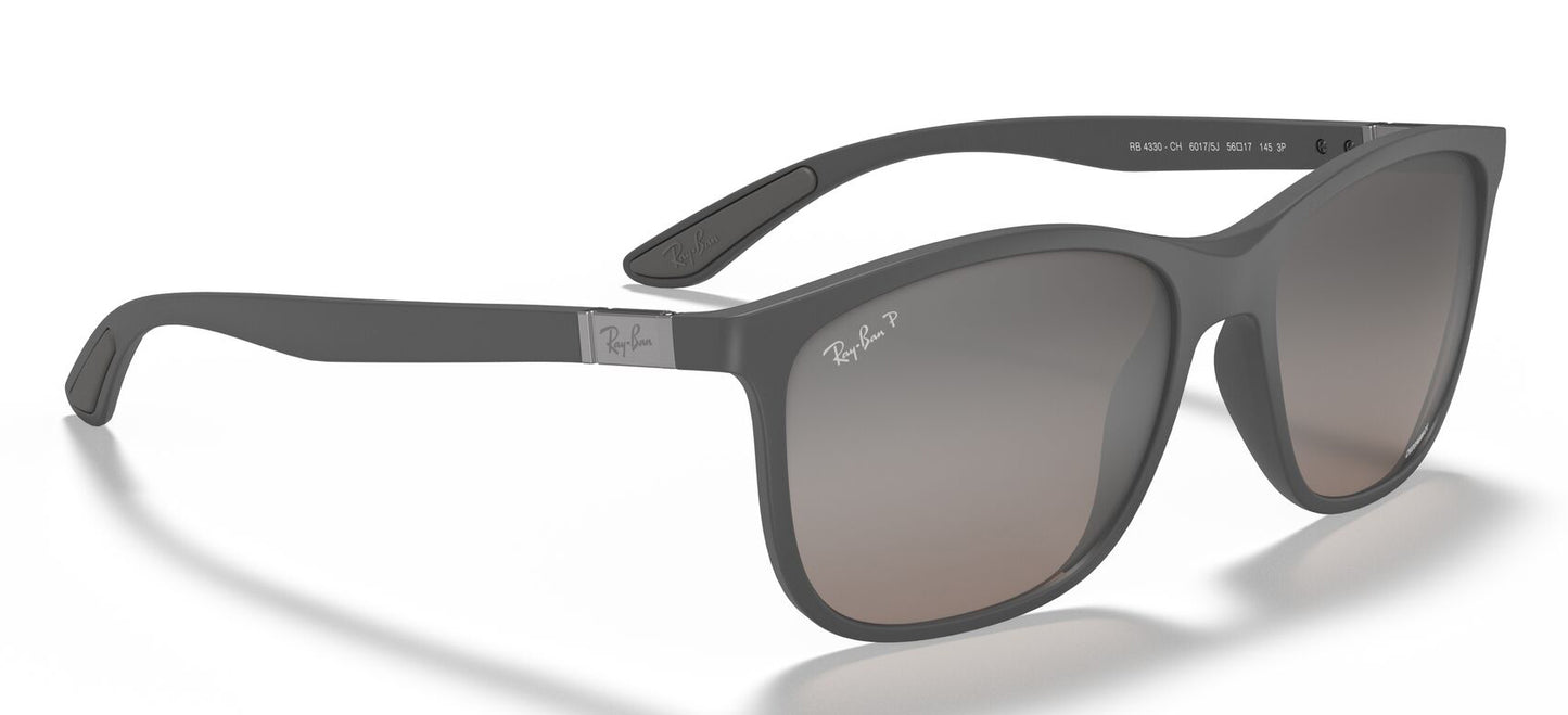 Ray-Ban 4330CH Polarised+ Matte Grey Chromance Silver Gradient Mirror RB4330CH 60175J (56)