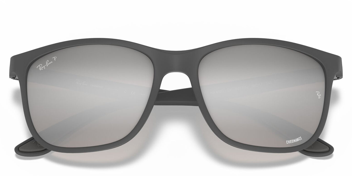 Ray-Ban 4330CH Polarised+ Matte Grey Chromance Silver Gradient Mirror RB4330CH 60175J (56)