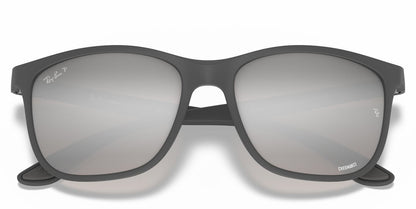 Ray-Ban 4330CH Polarised+ Matte Grey Chromance Silver Gradient Mirror RB4330CH 60175J (56)