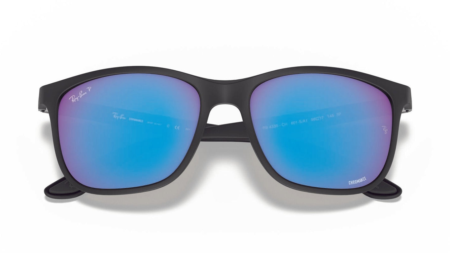 Ray-Ban 4330CH Polarised Matte Black Blue Mirror (4330CH-601SA1)