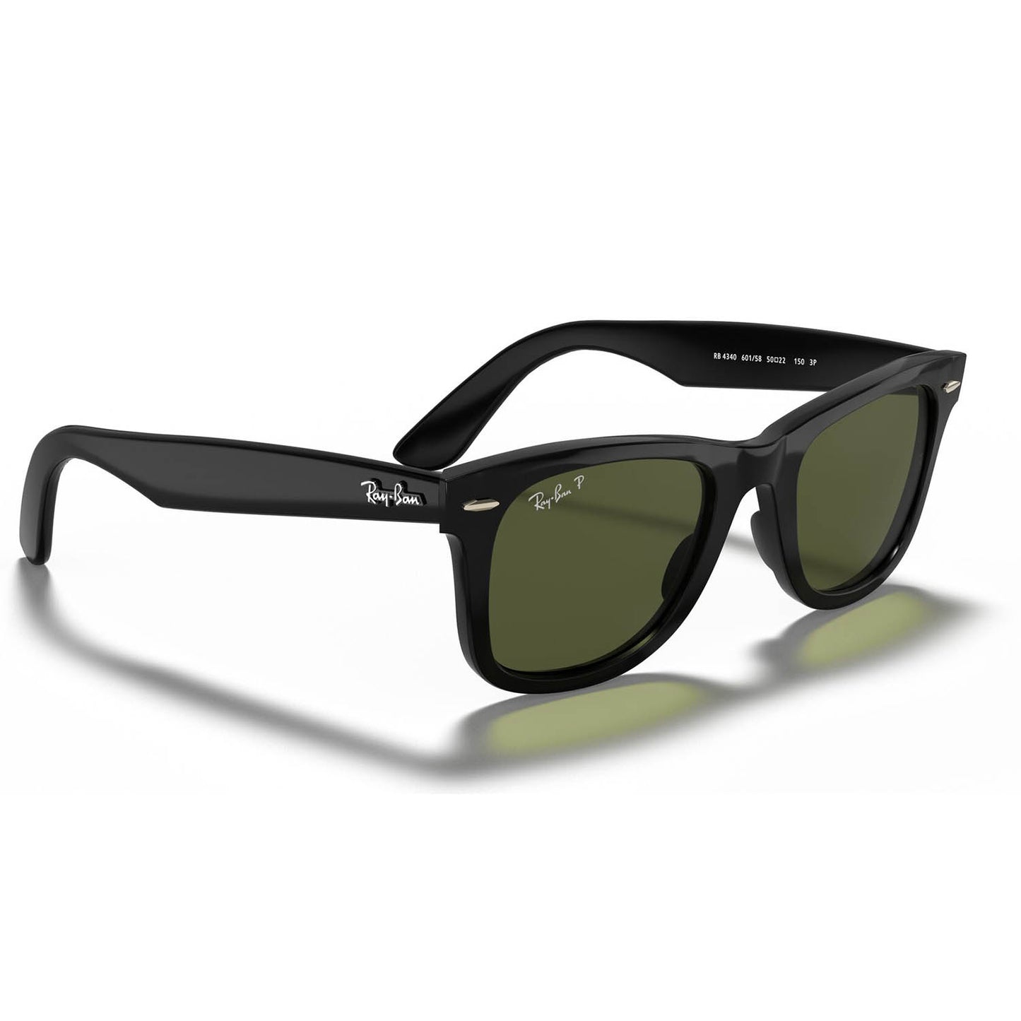 Ray-Ban 4340 Wayfarer Ease Polarised Black G-15 Green RB4340 601/58 (50)