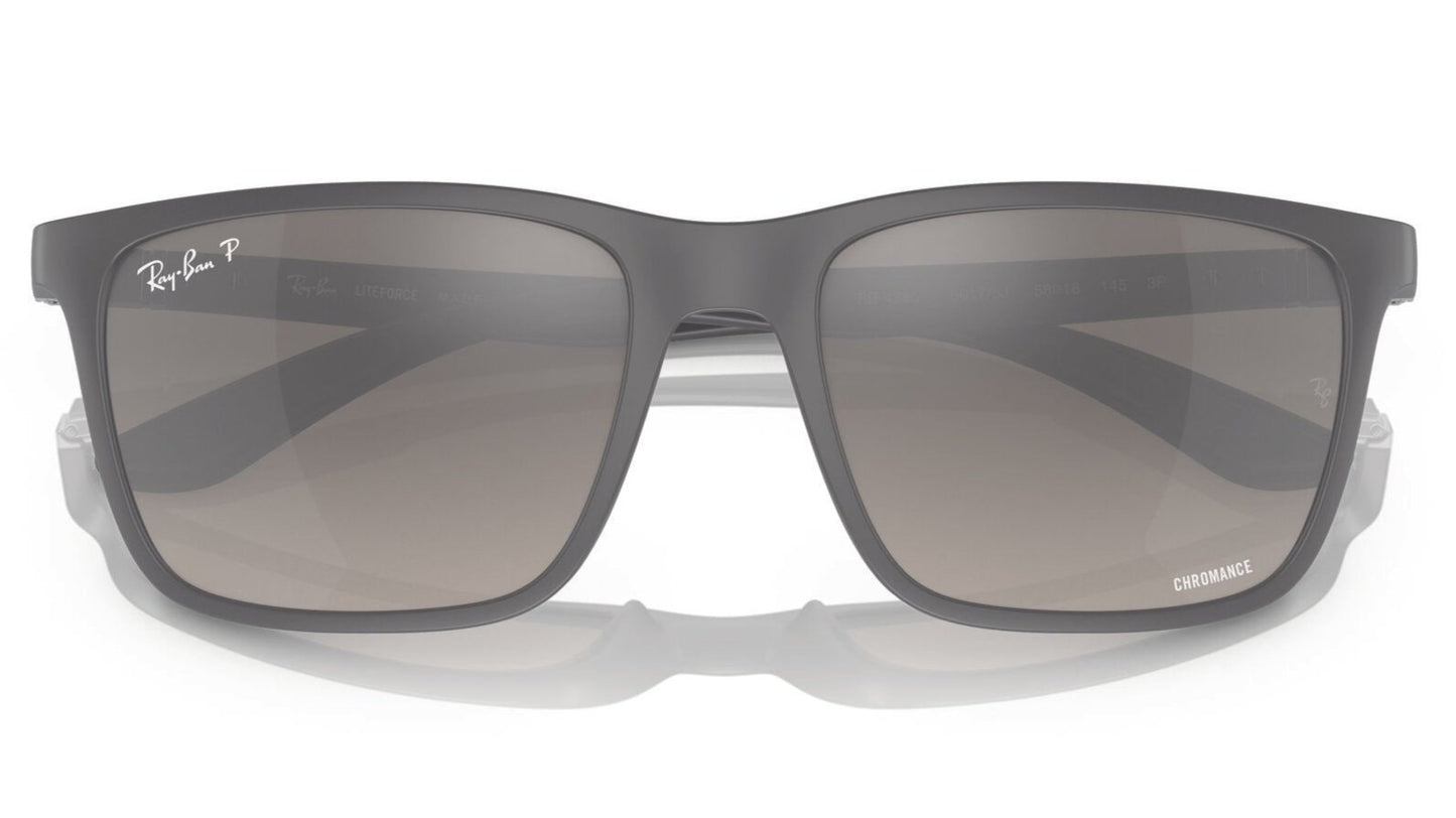 Ray-Ban 4385 Polarised Matte Grey Silver Mirror (4385 60175J)