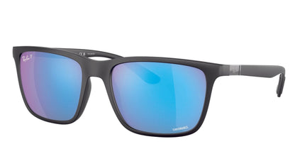 Ray-Ban 4385 Polarised Matte Black Blue Mirror (4385 601SA1)