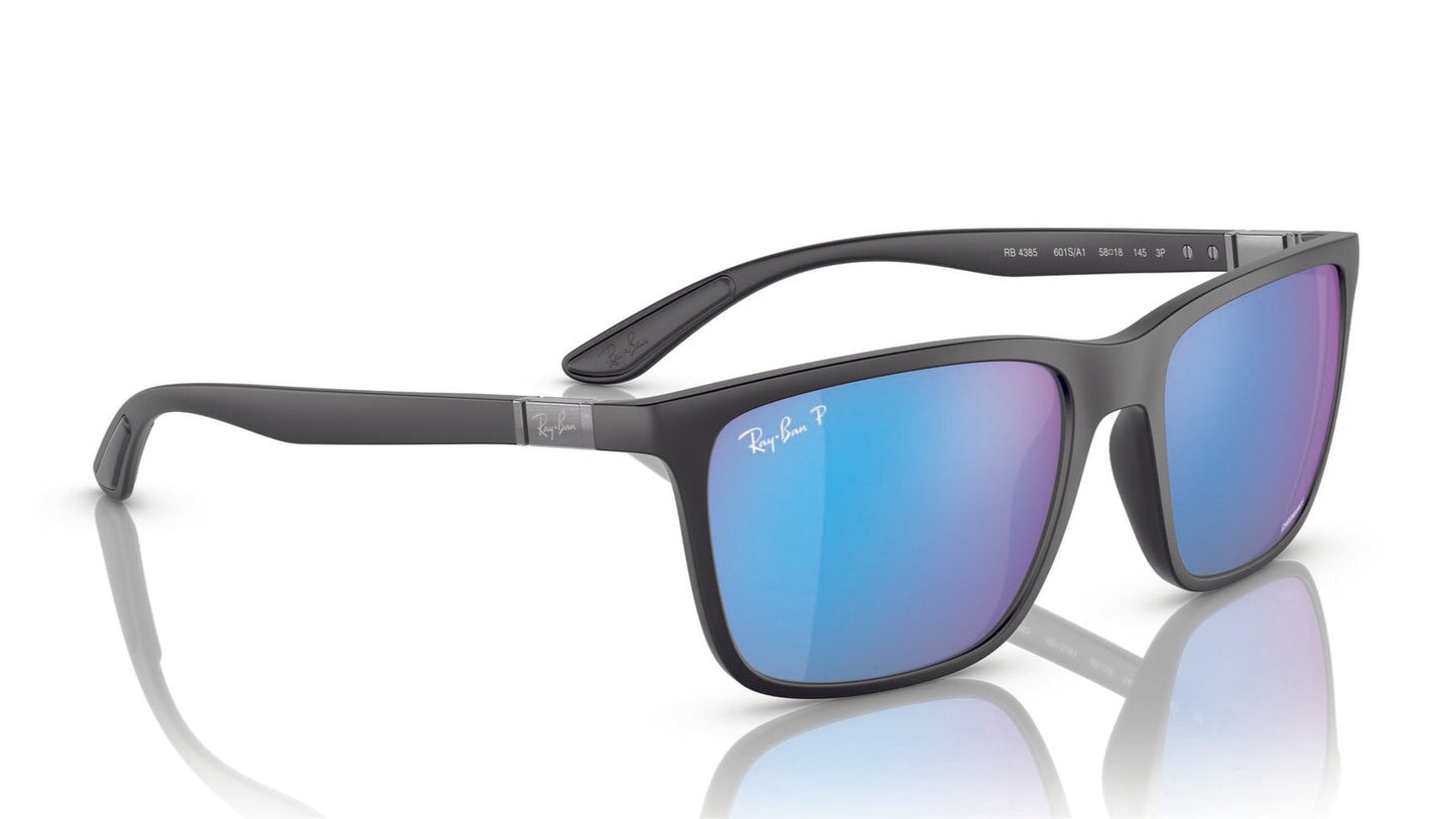 Ray-Ban 4385 Polarised Matte Black Blue Mirror (4385 601SA1)