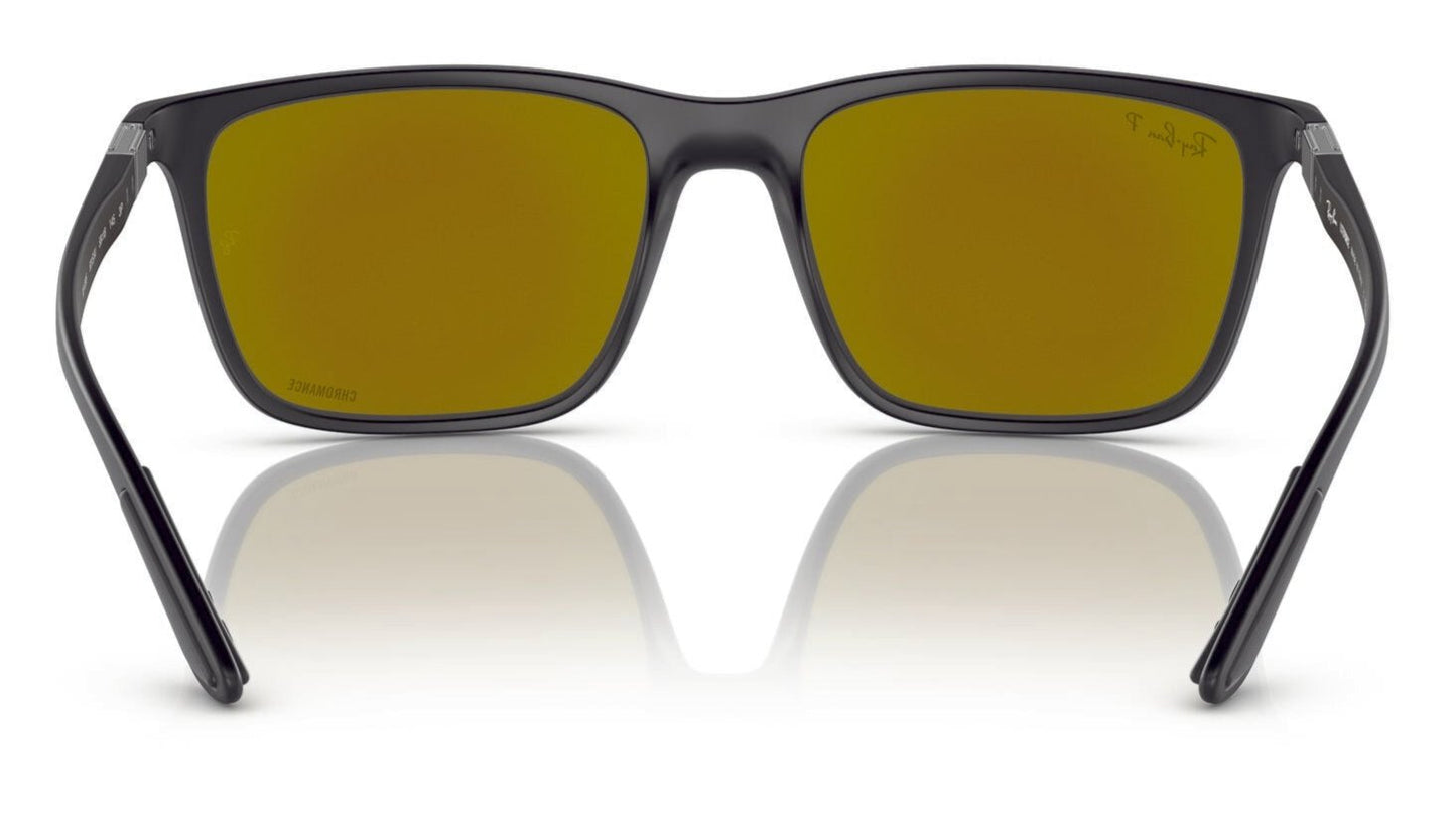 Ray-Ban 4385 Polarised Matte Black Blue Mirror (4385 601SA1)