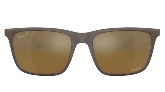 Ray-Ban 4385 Polarised Matte Brown Brown Mirror Gold (4385 6124A3)