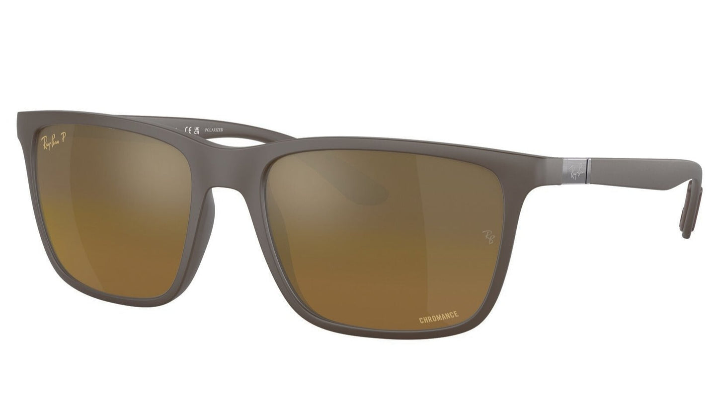 Ray-Ban 4385 Polarised Matte Brown Brown Mirror Gold (4385 6124A3)