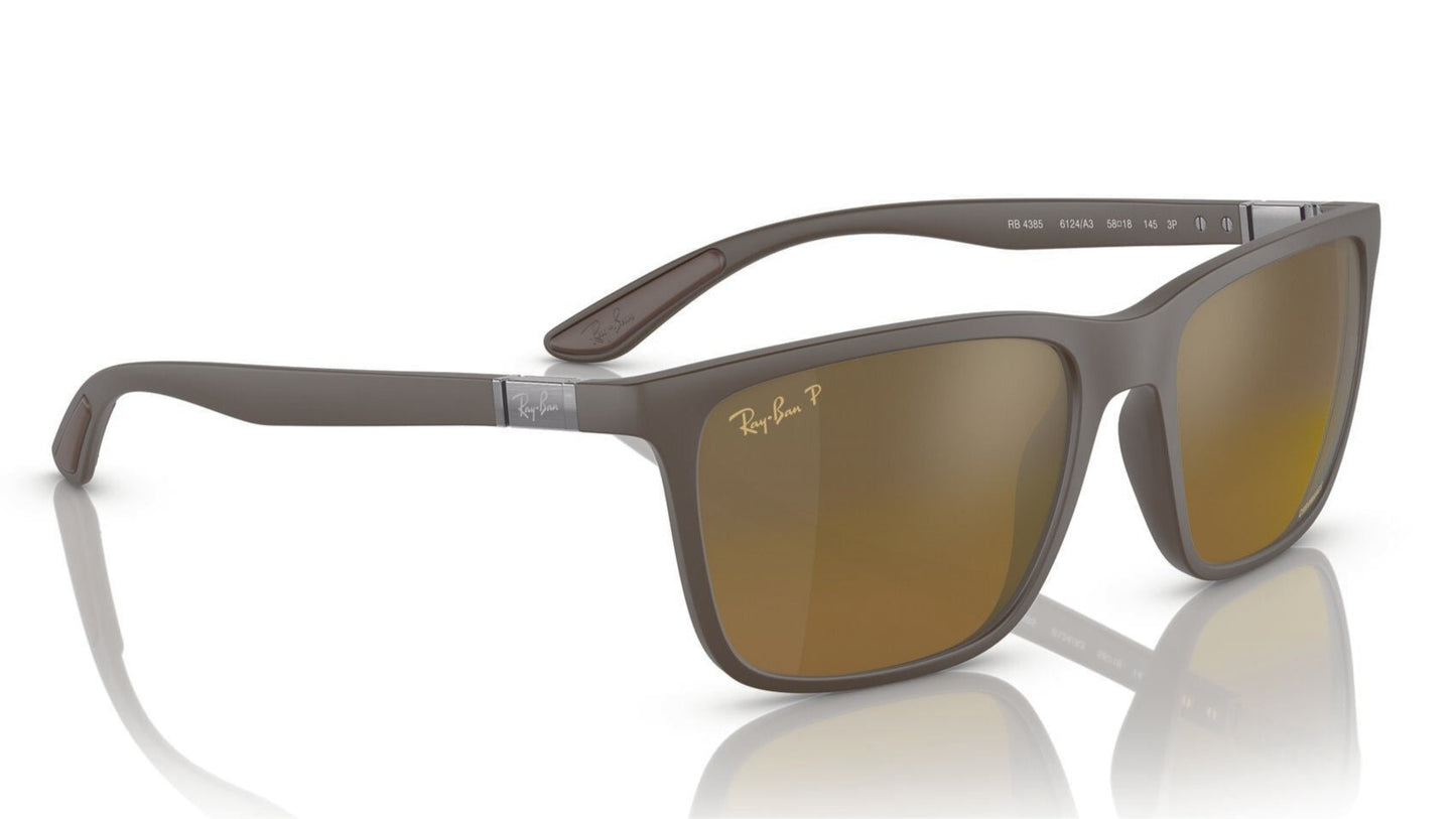 Ray-Ban 4385 Polarised Matte Brown Brown Mirror Gold (4385 6124A3)