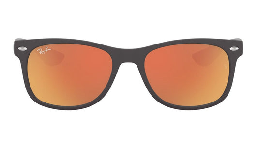 Ray-Ban 9052 Junior New Wayfarer Matte Black Red Mirror RJ9052 100S6Q (48)