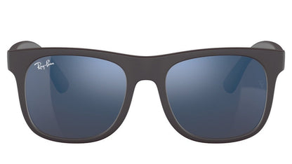 Ray-Ban Junior Justin 9069 Matte Black Rubber Blue Mirror (9069 702855)