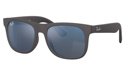 Ray-Ban Junior Justin 9069 Matte Black Rubber Blue Mirror (9069 702855)