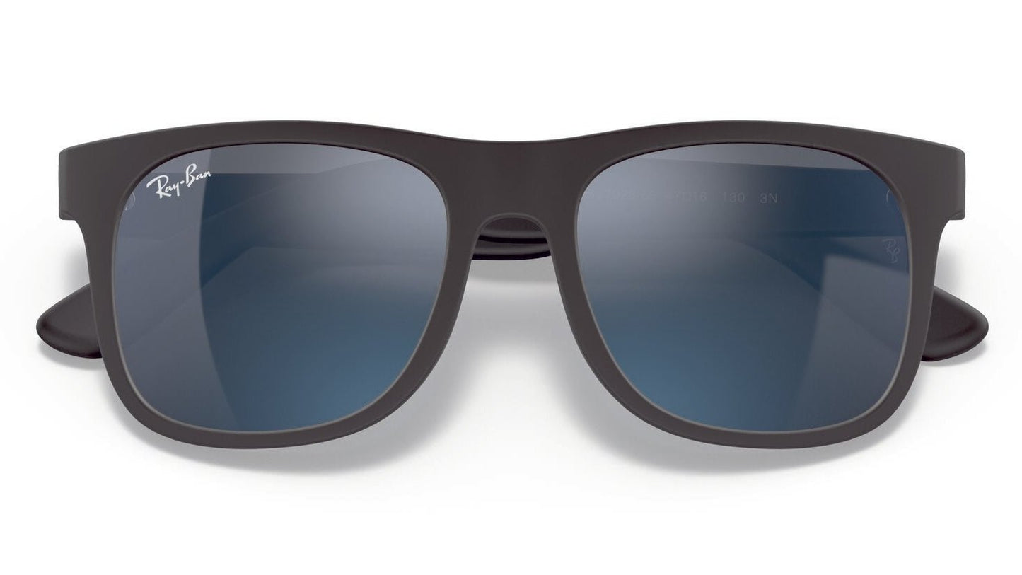 Ray-Ban Junior Justin 9069 Matte Black Rubber Blue Mirror (9069 702855)