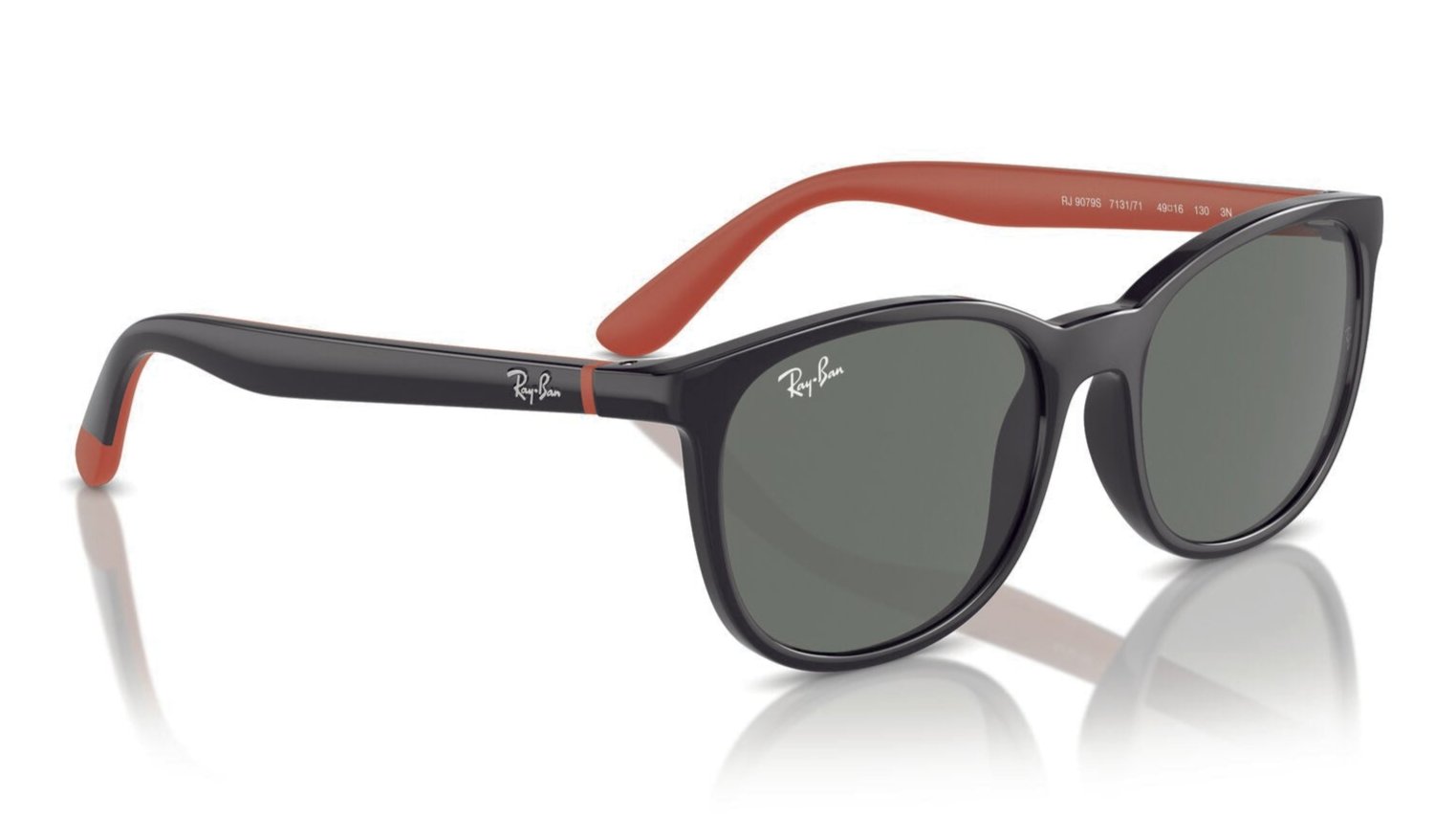 Ray-Ban Junior 9079S Sunglasses | Black on Red Dark Green – Great