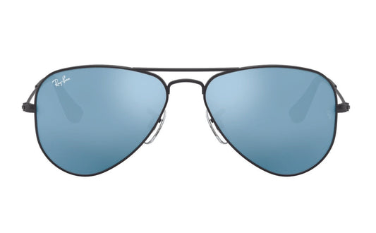 Ray-Ban 9506 Junior Aviator Matte Black Blue Mirror RJ9506 201/55 (50)