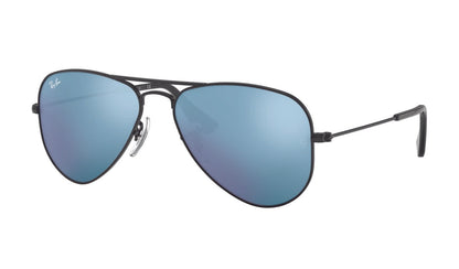 Ray-Ban Junior Aviator 9506 Matte Black Blue Mirror (9506 201/55)