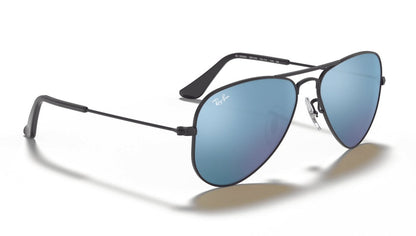 Ray-Ban Junior Aviator 9506 Matte Black Blue Mirror (9506 201/55)