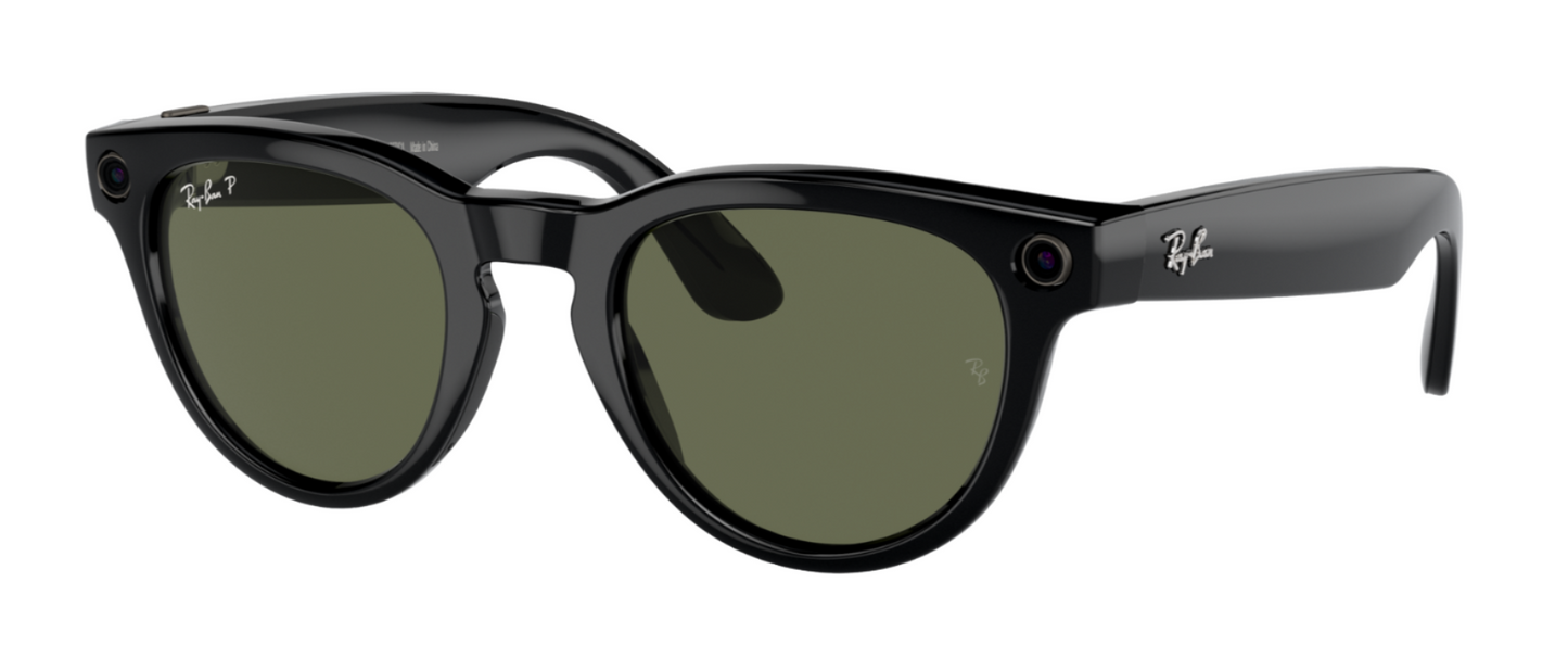 Ray-Ban Meta Headliner Polarised Shiny Black G15 Green (4009 601/9A)