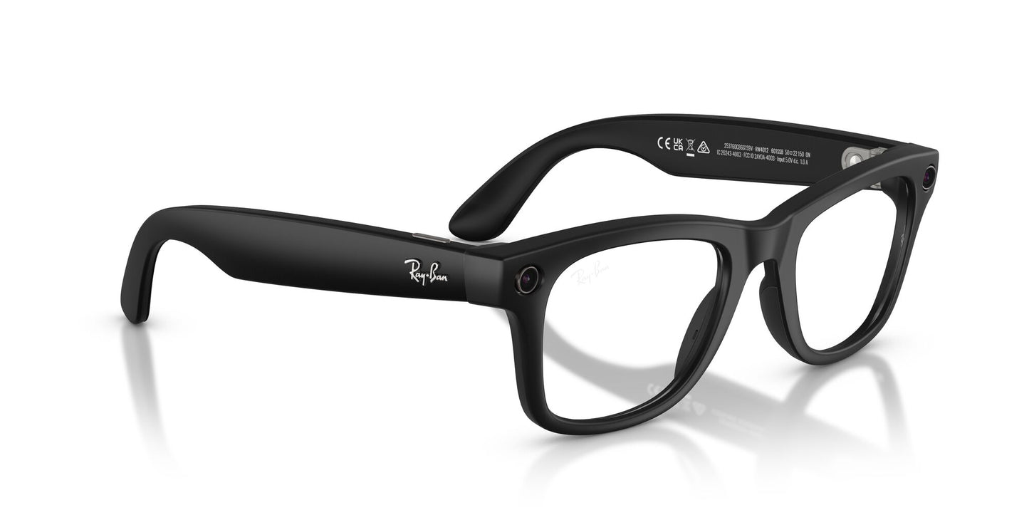 Ray-Ban 4012 Meta (Gen 2) Wayfarer Matte Black Clear/Blue Light RW4012 601SSB (53)