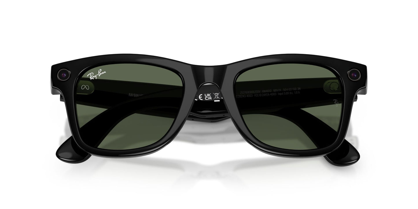 Ray-Ban 4012 Meta (Gen 2) Wayfarer Black G15 Green RW4012 601/71 (53)
