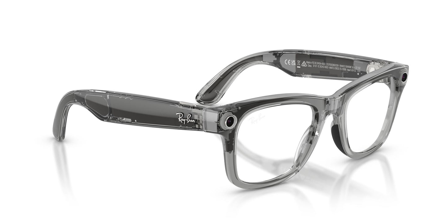 Ray-Ban 4012 Meta (Gen 2) Wayfarer Transparent Grey Clear/Sapphire Transitions RW4012 6840MF (50)