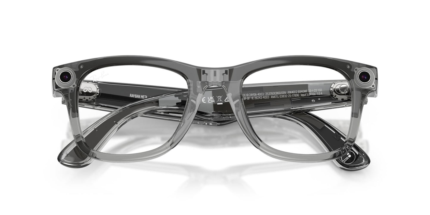 Ray-Ban 4012 Meta (Gen 2) Wayfarer Transparent Grey Clear/Sapphire Transitions RW4012 6840MF (50)